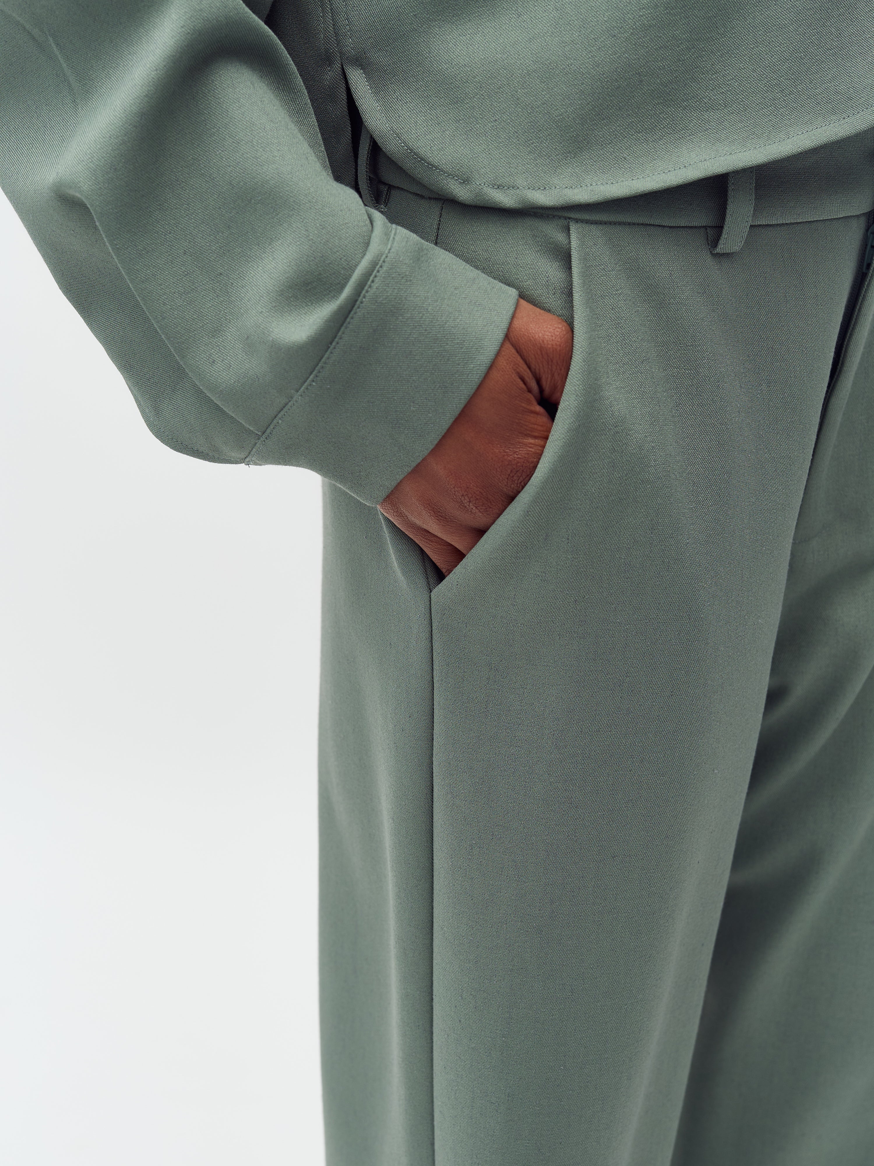 Mbym Rihnwen Trousers Iceberg Green Melange