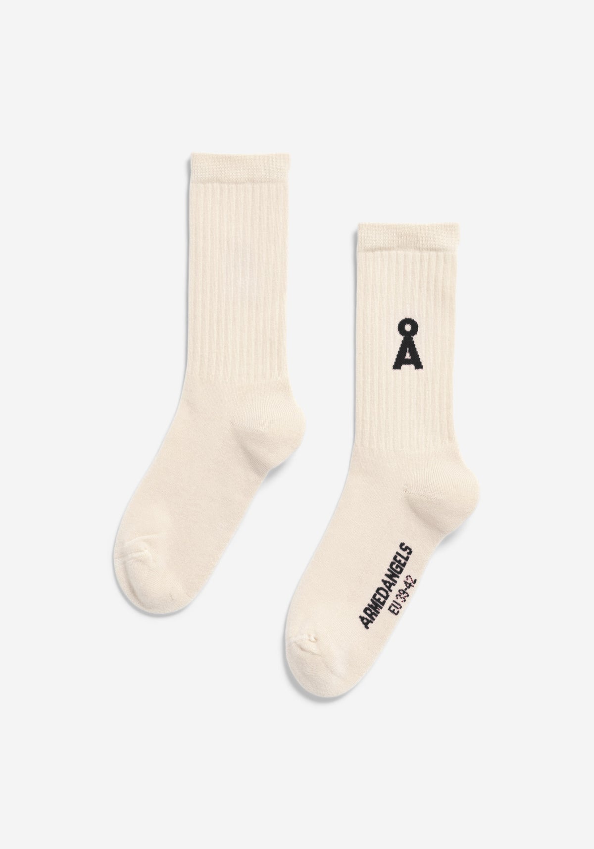 Armedangels Saamus Bold Socks Oatmilk-Black