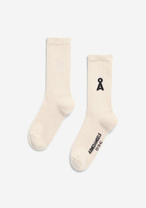 Armedangels Saamus Bold Socks Oatmilk-Black
