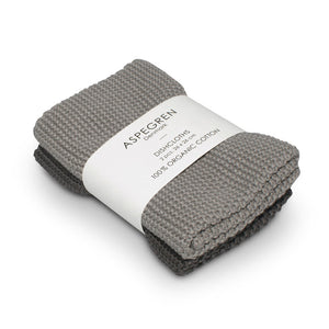 Aspegren Dishcloths 2 Pcs. Knitted Solid Gray