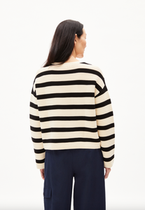 Armedangels Merinaa Striped Oatmilk Black