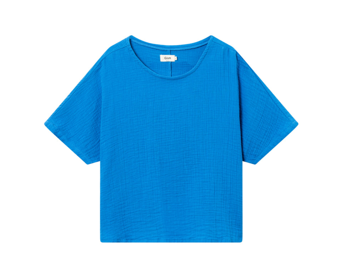 Givn Bluse Pina French Blue Musselin