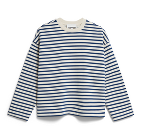 Armedangels Frankaa Maarlen Sweatshirt Stripe Undyed Faded Indigo