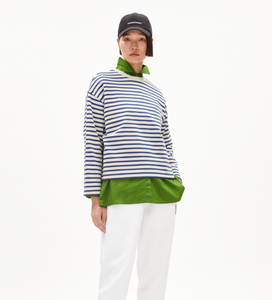 Armedangels Frankaa Maarlen Sweatshirt Stripe Undyed Faded Indigo