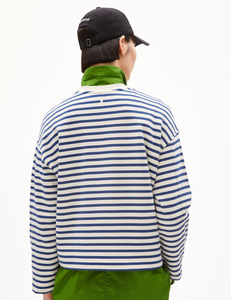 Armedangels Frankaa Maarlen Sweatshirt Stripe Undyed Faded Indigo