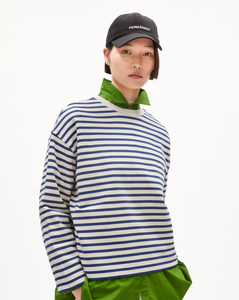 Armedangels Frankaa Maarlen Sweatshirt Stripe Undyed Faded Indigo