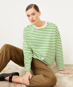 Armedangels Frankaa Maarlen Sweatshirt Stripe Undyed Ivy Green