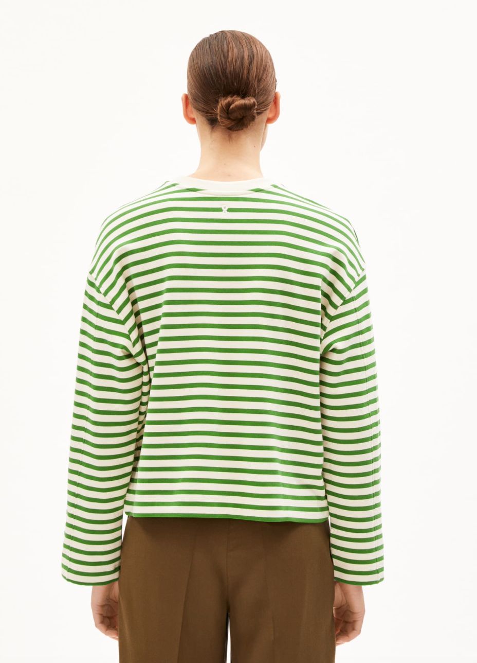 Armedangels Frankaa Maarlen Sweatshirt Stripe Undyed Ivy Green