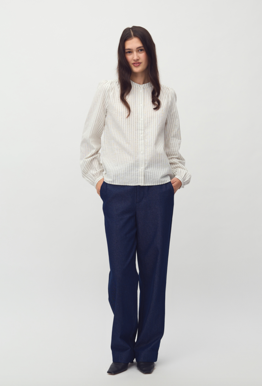 Mbym Mathily Blouse Light Sugar Blue Stripes