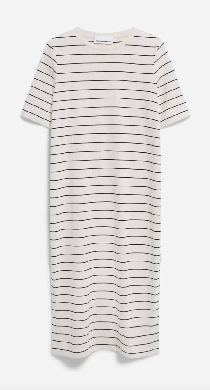 Armedangels XELINAA FINE STRIPE JERSEYKLEID  undyed-black