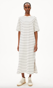 Armedangels XELINAA FINE STRIPE JERSEYKLEID  undyed-black