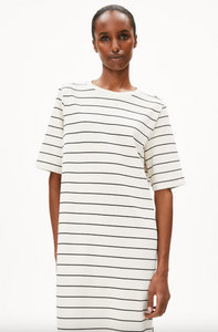 Armedangels XELINAA FINE STRIPE JERSEYKLEID  undyed-black