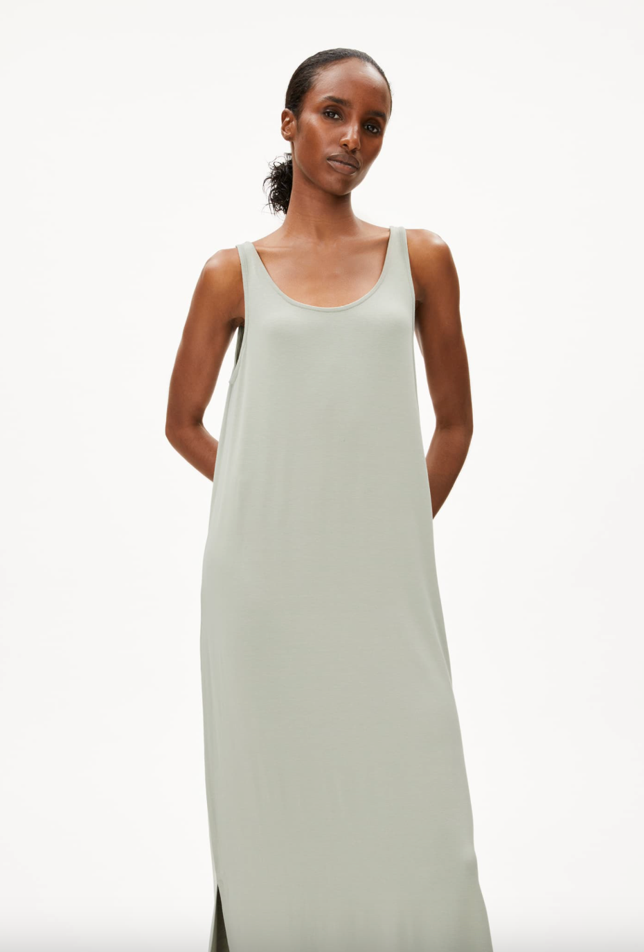Armedangels Jerseykleid MAELIAA SOLID seagreen