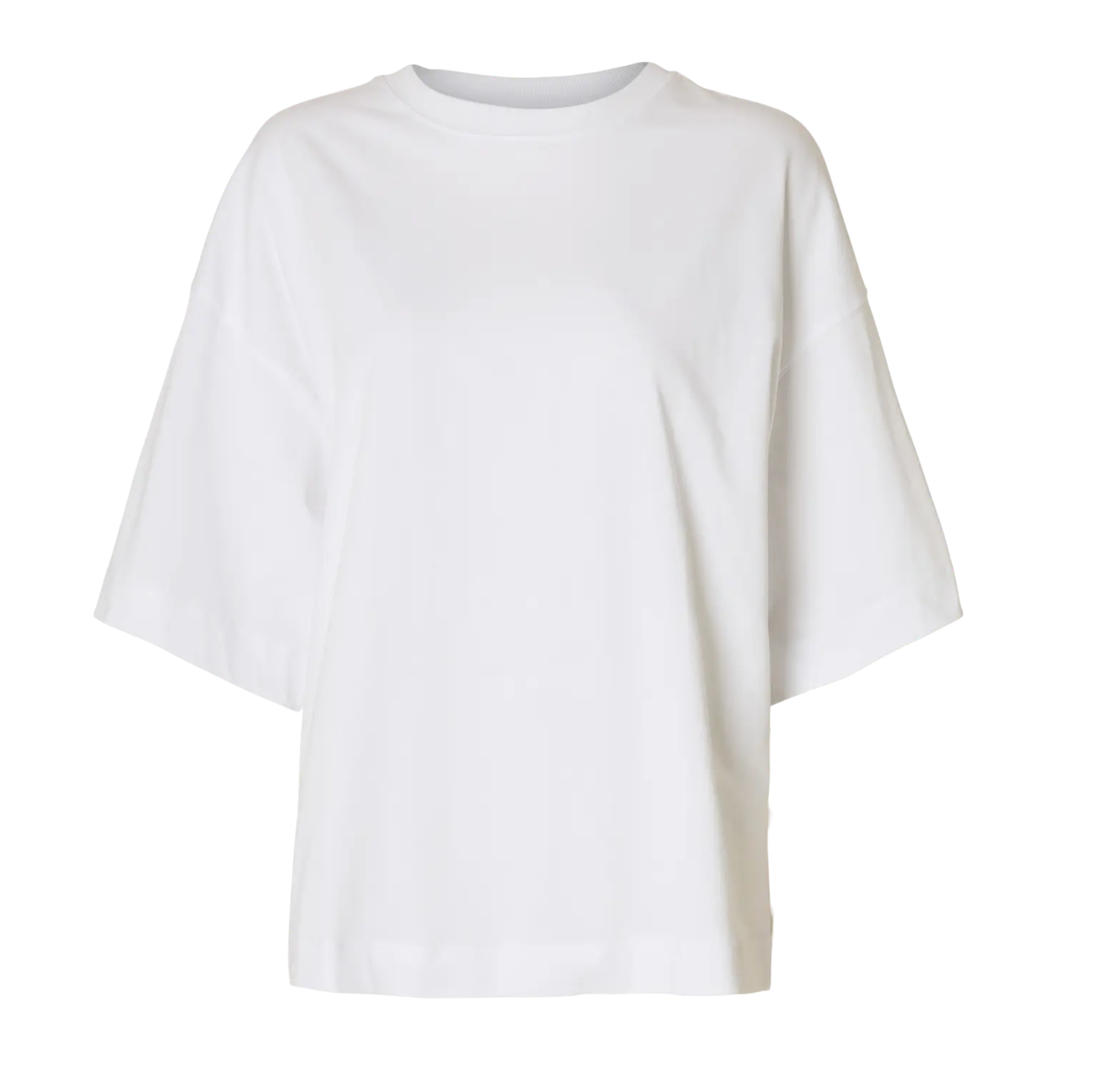 Selected Femme Col Tee Oversized Bright White