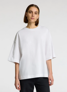 Selected Femme Col Tee Oversized Bright White