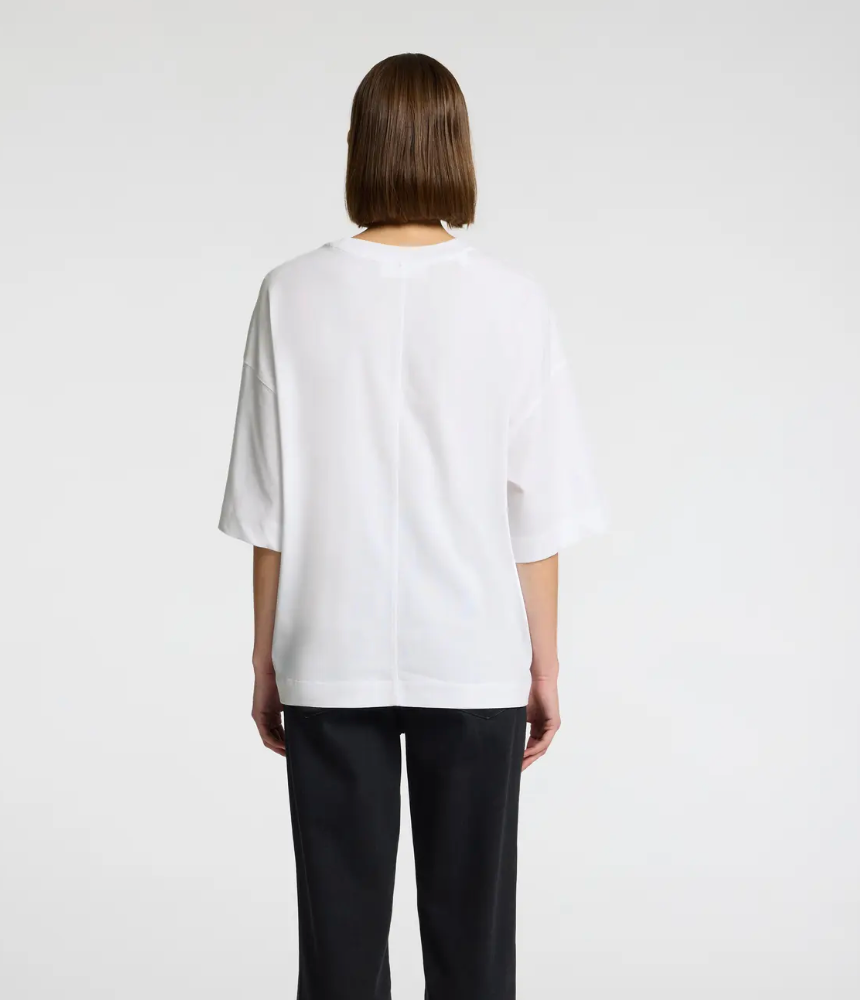 Selected Femme Col Tee Oversized Bright White