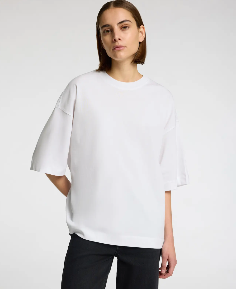 Selected Femme Col Tee Oversized Bright White