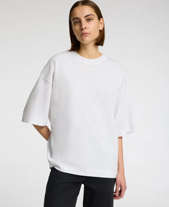 Selected Femme Col Tee Oversized Bright White