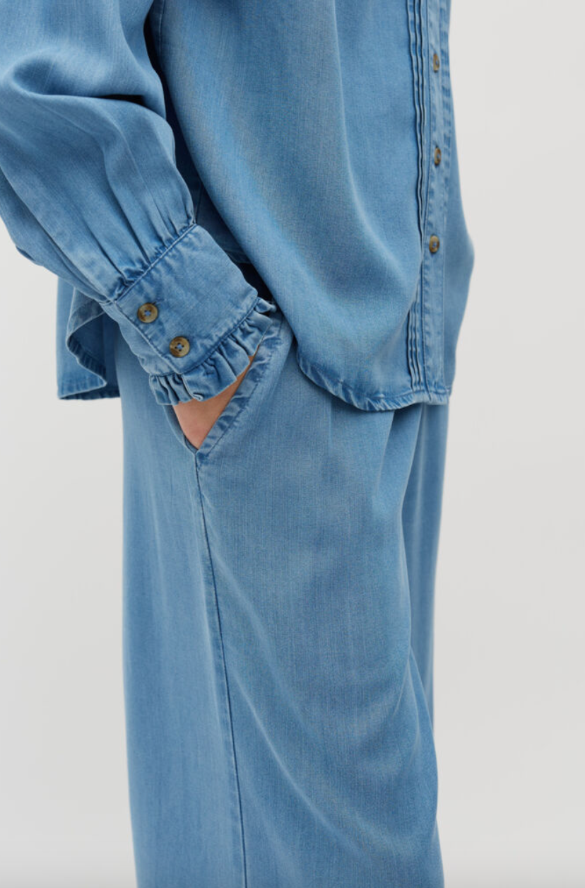 Mbym Asaka Trousers Blue Soft Wash