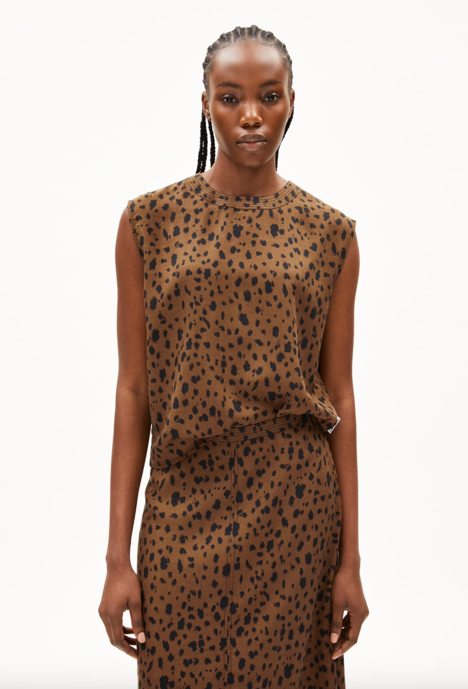 Armedangels Neraali Top Leopaa Dark Camel