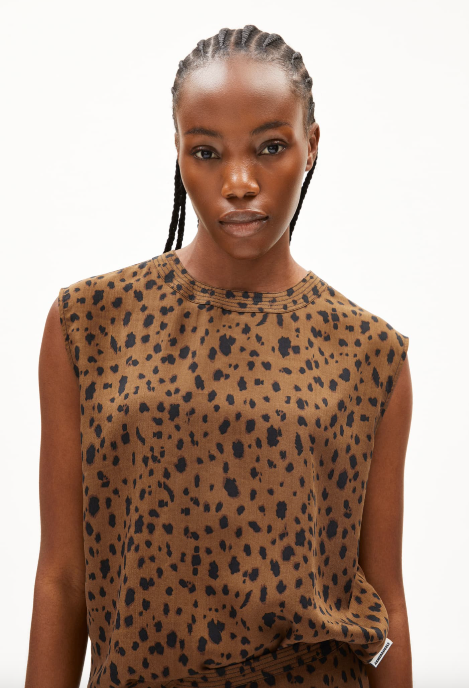 Armedangels Neraali Top Leopaa Dark Camel