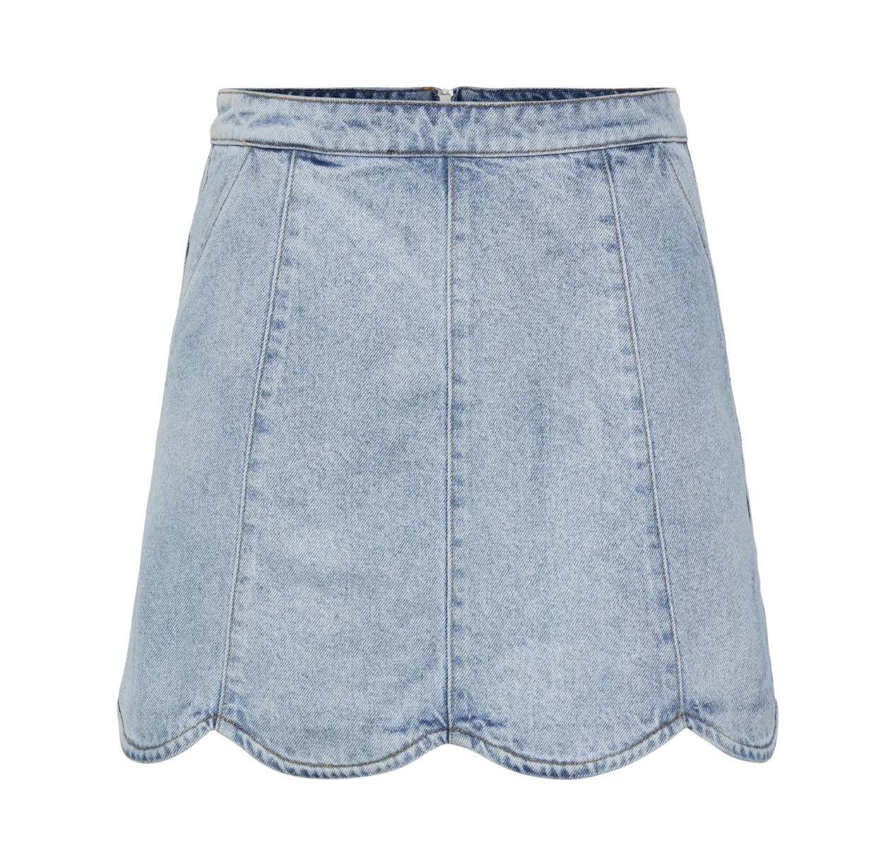 YAS Scallop Jeansrock Light Blue Denim