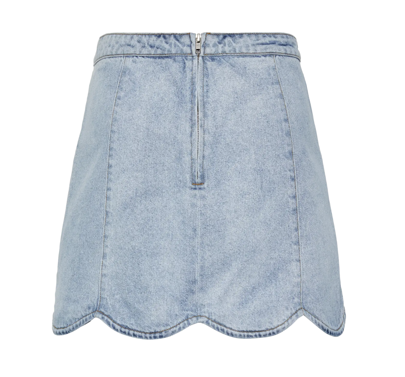 YAS Scallop Jeansrock Light Blue Denim