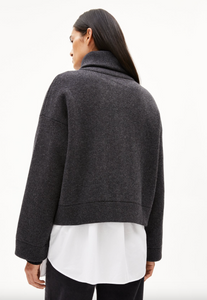 Armedangels Strickjacke Joaniaas Oversized Fit aus Bio-Woll Mix Steel Melange
