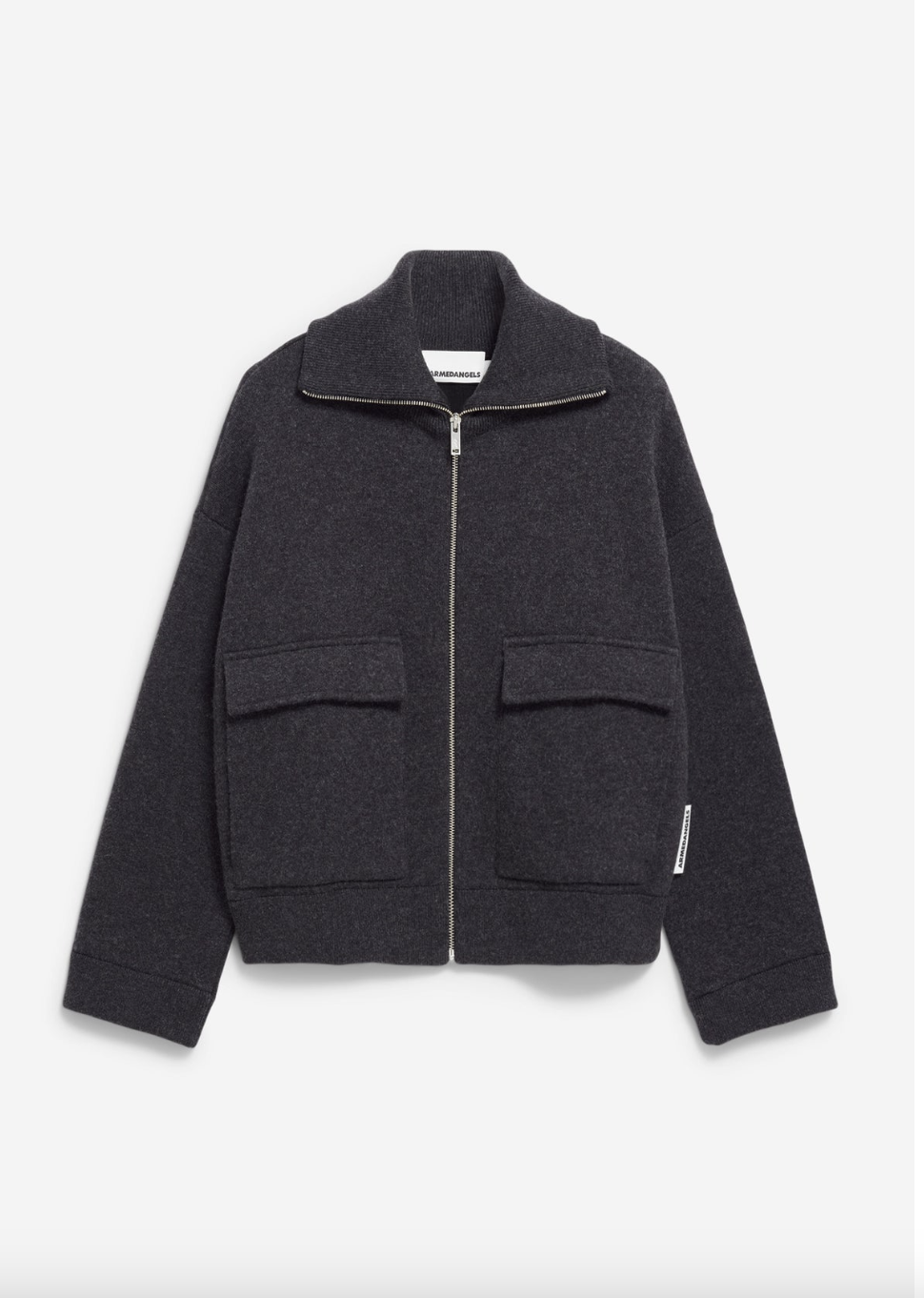 Armedangels Strickjacke Joaniaas Oversized Fit aus Bio-Woll Mix Steel Melange