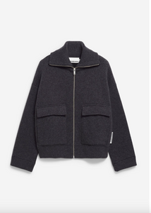 Armedangels Strickjacke Joaniaas Oversized Fit aus Bio-Woll Mix Steel Melange