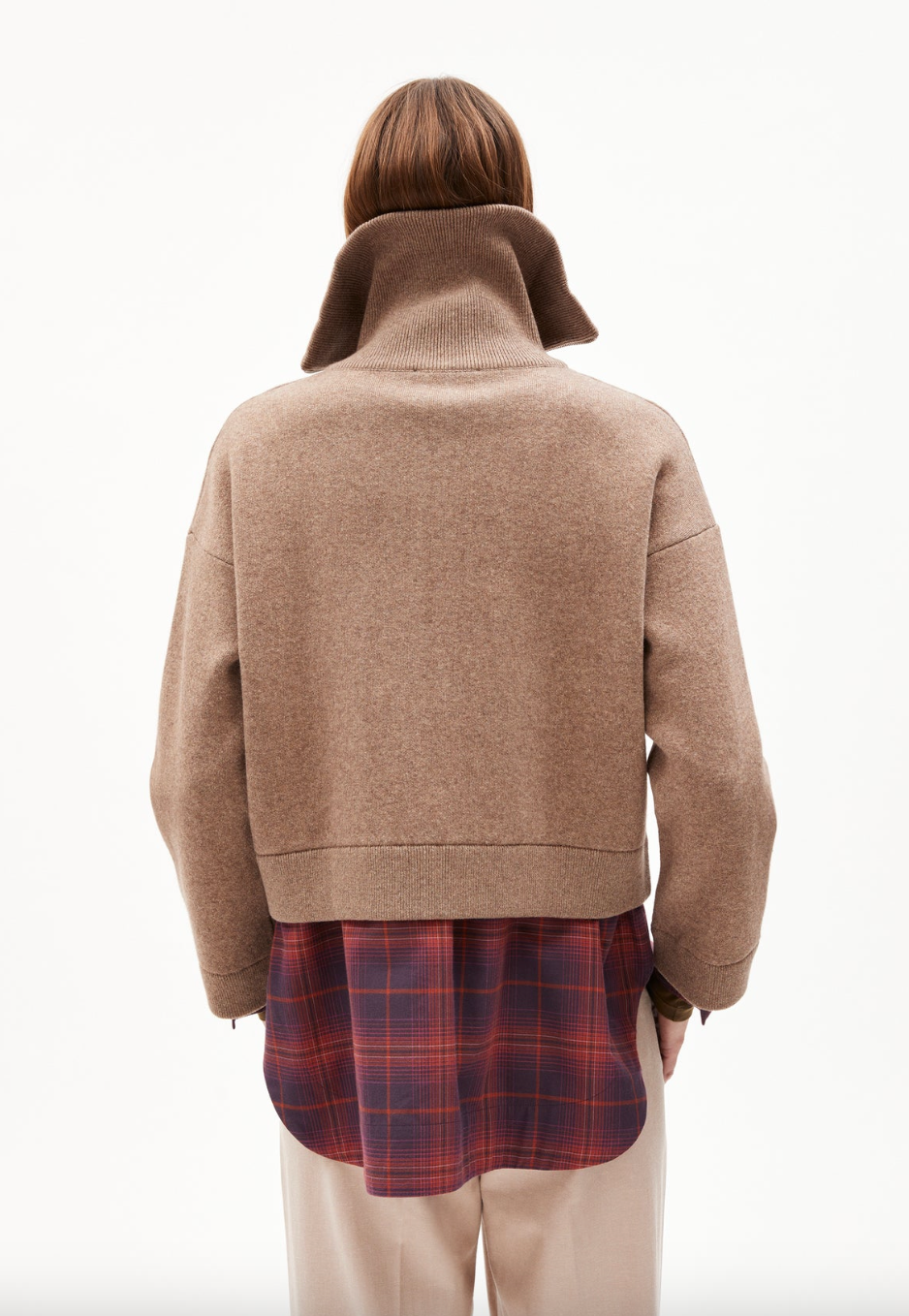 Armedangels Strickjacke Joaniaas Oversized Fit aus Bio-Woll Mix Cinnamon Dust Melange