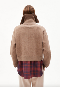 Armedangels Strickjacke Joaniaas Oversized Fit aus Bio-Woll Mix Cinnamon Dust Melange