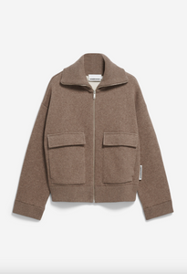 Armedangels Strickjacke Joaniaas Oversized Fit aus Bio-Woll Mix Cinnamon Dust Melange