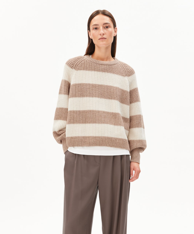Armedangels Kaagi Stripes Pullover Camel Melange