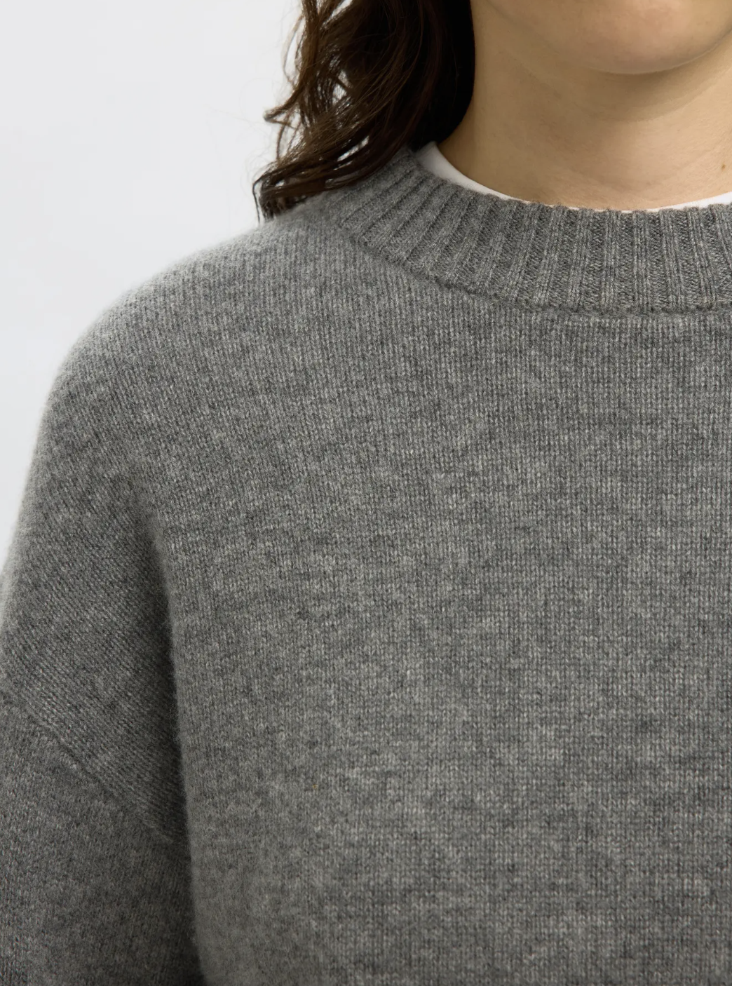 Selected Femme Cille Cashmere Blend Knit Grey Melange