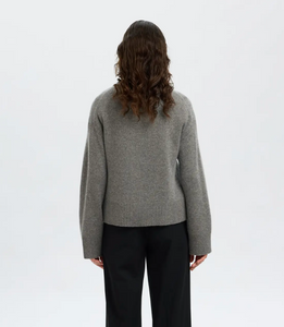 Selected Femme Cille Cashmere Blend Knit Grey Melange