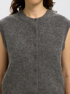 Selected Femme Lulu Vest Medium Grey Melange