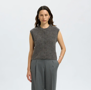 Selected Femme Lulu Vest Medium Grey Melange