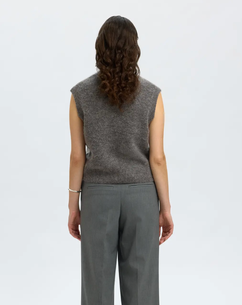Selected Femme Lulu Vest Medium Grey Melange