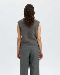 Selected Femme Lulu Vest Medium Grey Melange