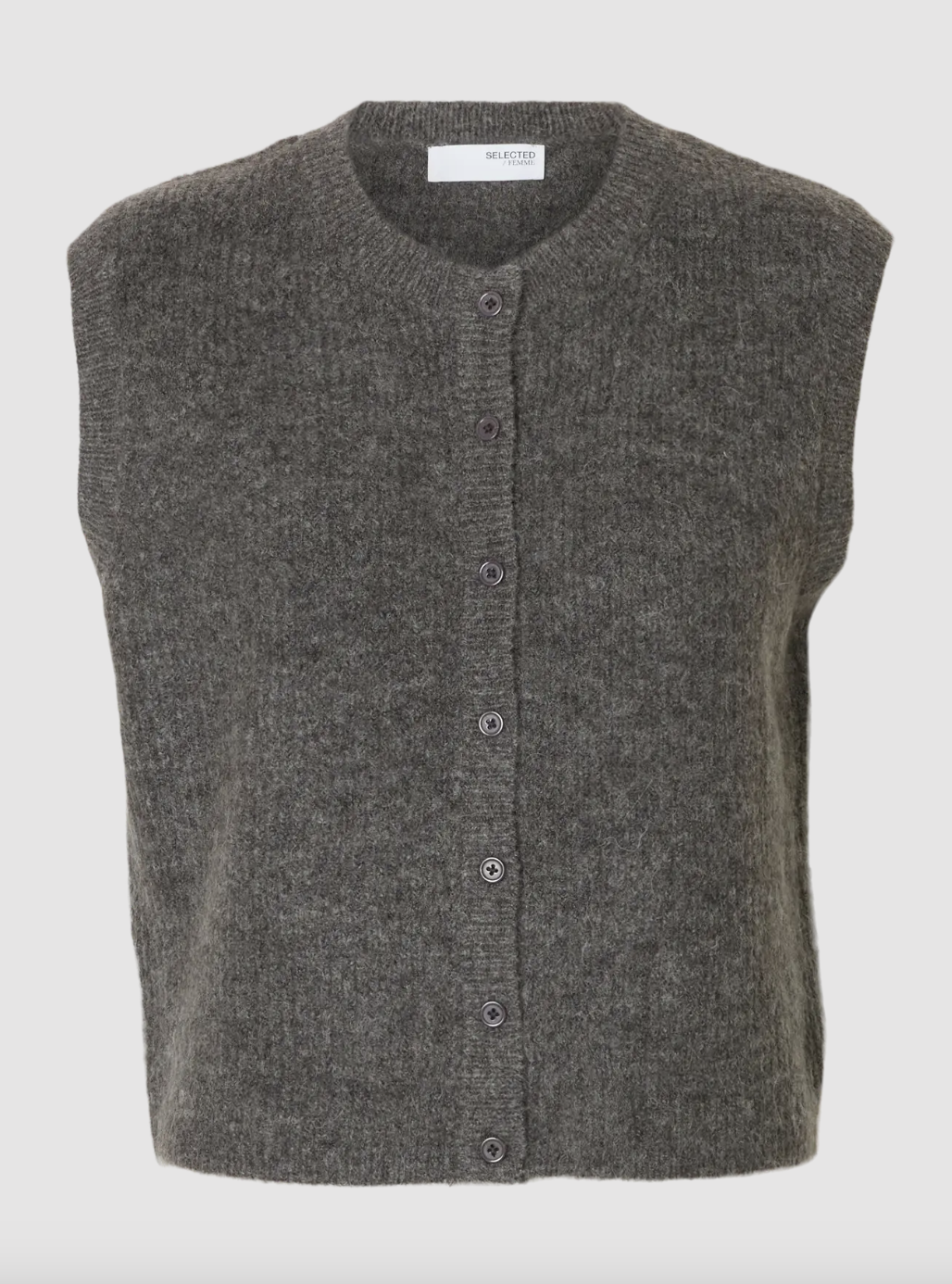 Selected Femme Lulu Vest Medium Grey Melange
