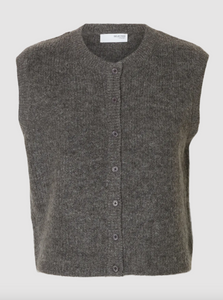 Selected Femme Lulu Vest Medium Grey Melange