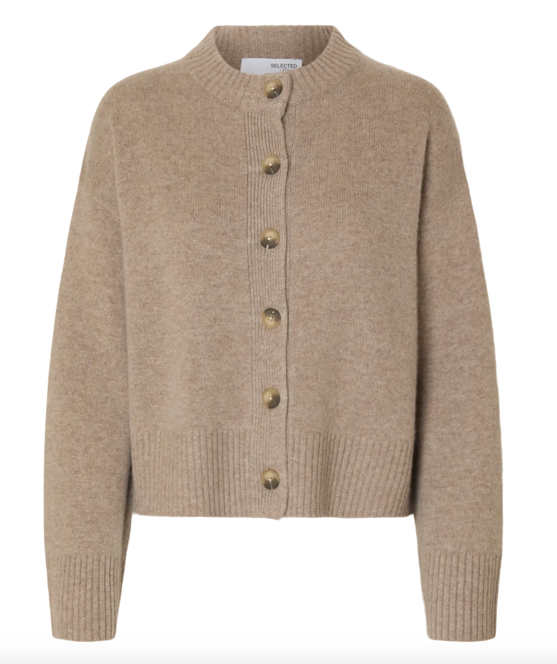 Selected Femme Cille Cashmere Blend Knit O-neck Cardigan