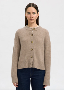 Selected Femme Cille Cashmere Blend Knit O-neck Cardigan