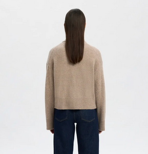Selected Femme Cille Cashmere Blend Knit O-neck Cardigan