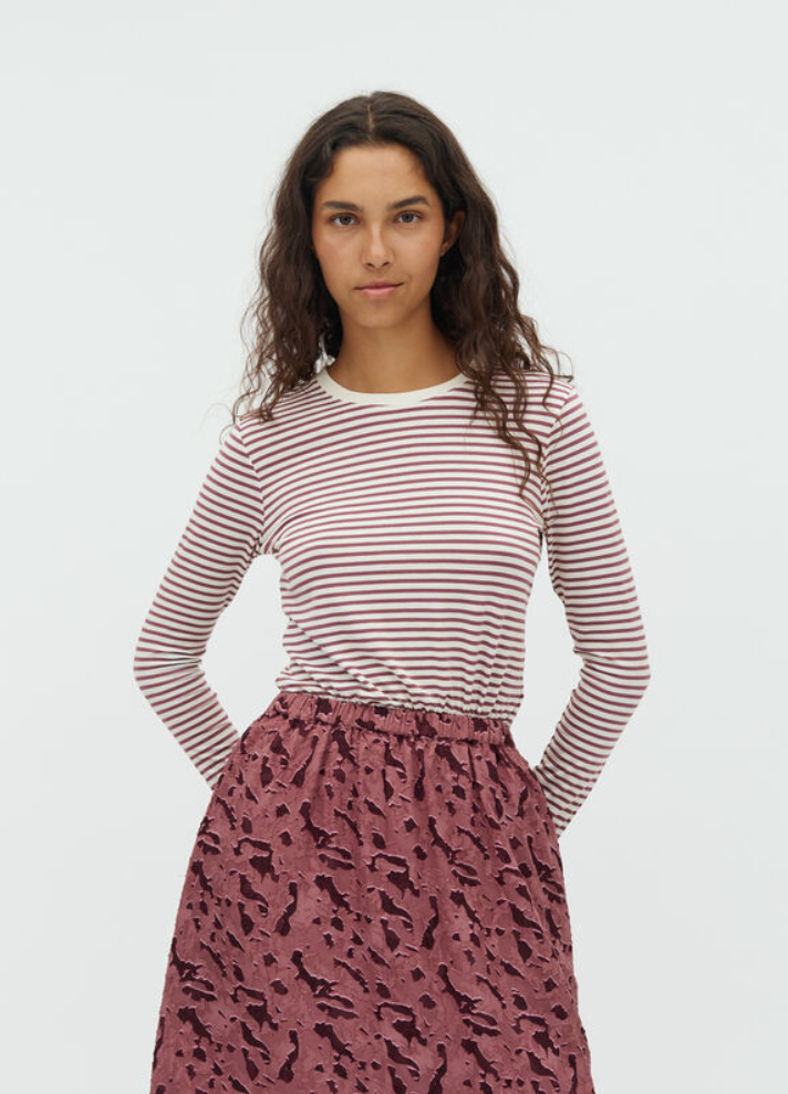 Mbym Christina Longsleeve Rose Brown Sugar Stripe