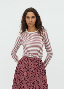 Mbym Christina Longsleeve Rose Brown Sugar Stripe
