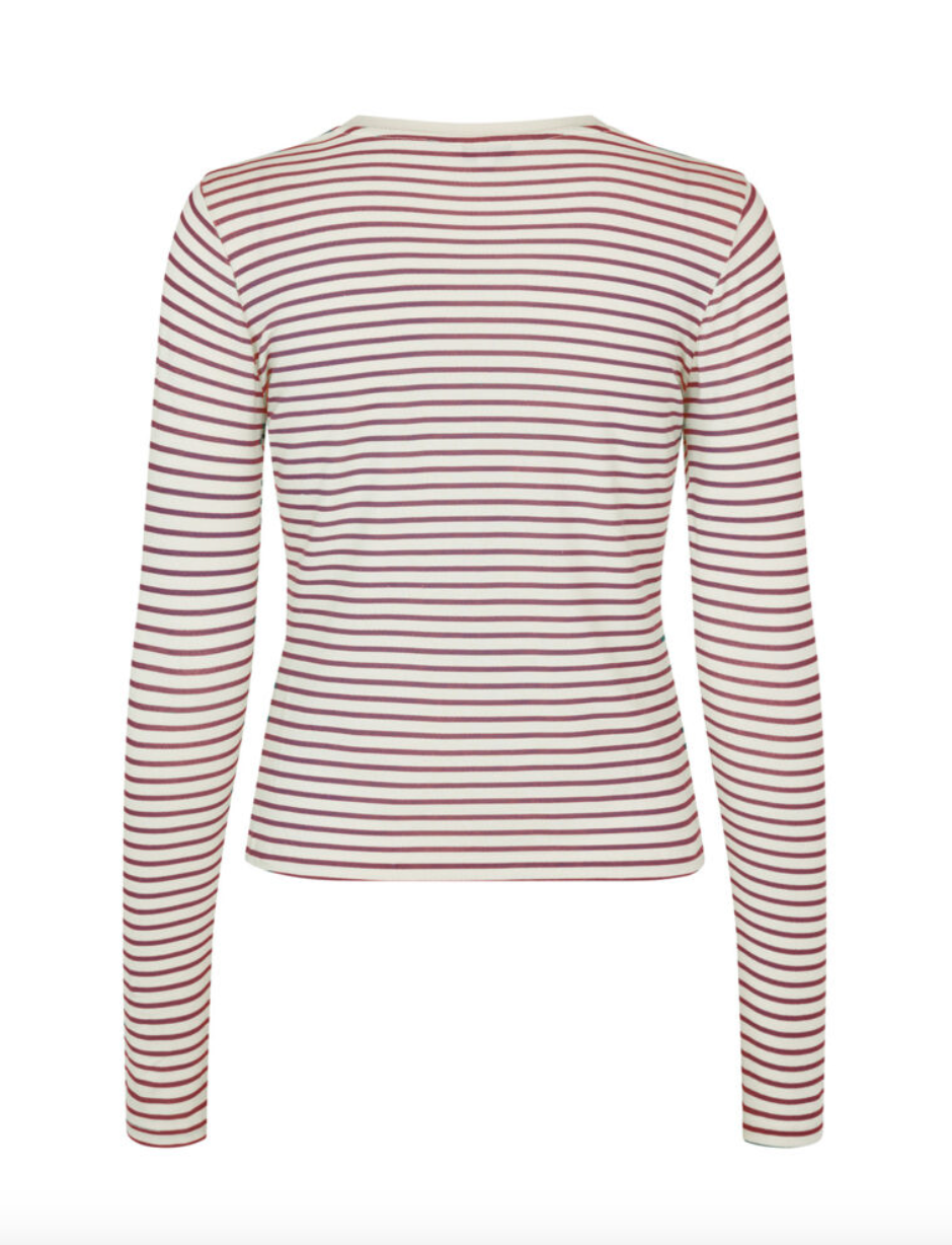 Mbym Christina Longsleeve Rose Brown Sugar Stripe