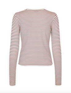 Mbym Christina Longsleeve Rose Brown Sugar Stripe