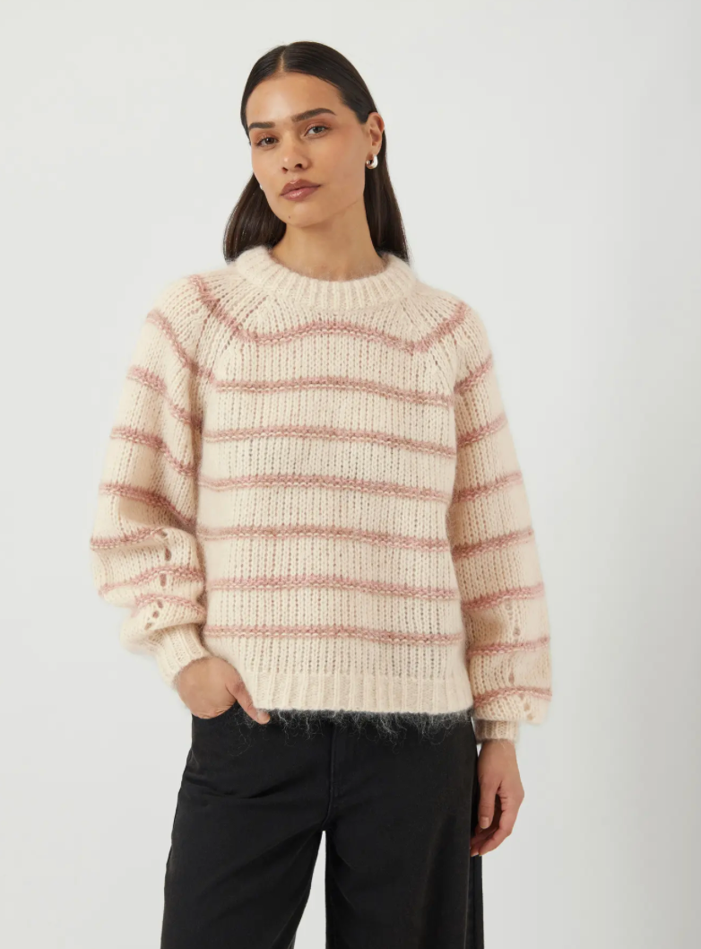 YAS Yaschima Wool Blend Knit Pullover Orchid Birch